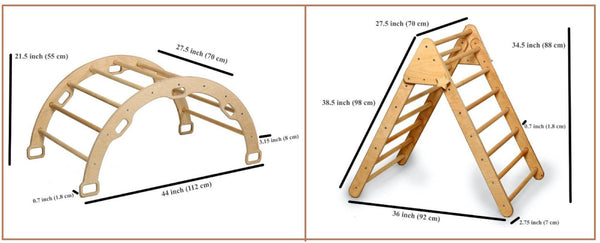 4 Pieces Climbing Set - Climbing Triangle, Arch Rocker, Pillow, and 2in1 Ramp