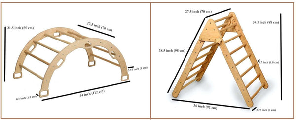 Climbing Triangle, Arch Rocker, Pillow, and 2in1 Ramp / 4 Pieces Set