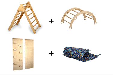 Climbing Triangle, Arch Rocker, Pillow, and 2in1 Ramp / 4 Pieces Set