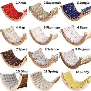 Climbing Triangle, Arch Rocker, Pillow, and 2in1 Ramp / 4 Pieces Set