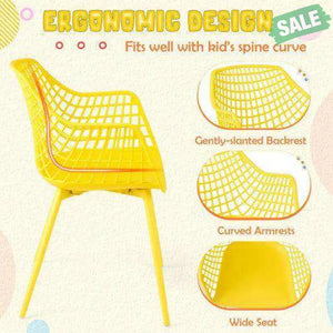 4 Pieces Kids Chairs with Curved Backrest and Ergonomic Armrests Kids Chairs & Seating