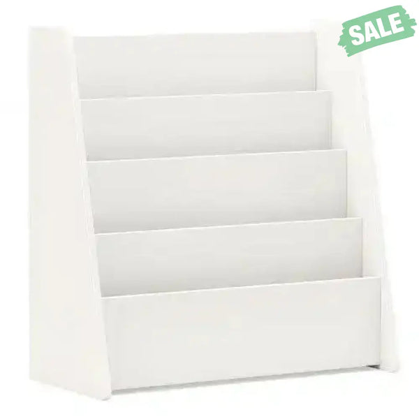 4-Tier Kids Bookshelf with Deep Compartments for Bedroom-Natural Natural Kids Storage