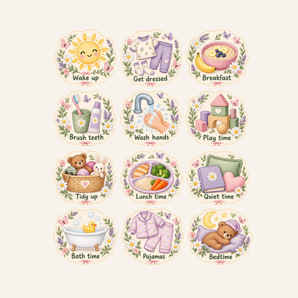 Flower Garden Daily Routine Wall Decals, Set of 12, image 3