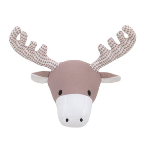 NoJo Brown and White Moose Plush Head Wall Decor