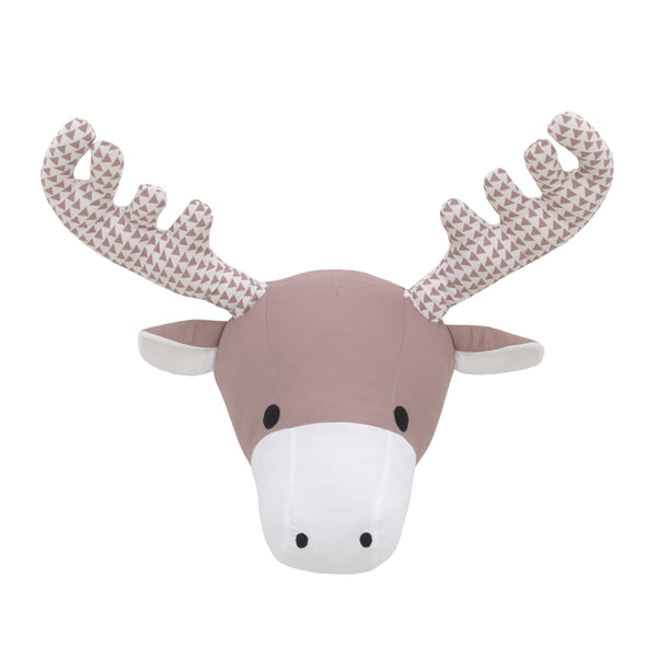 NoJo Brown and White Moose Plush Head Wall Decor