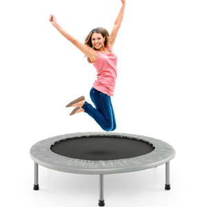 40" Foldable Fitness Trampoline with Safety Pad for Adults and Kids
