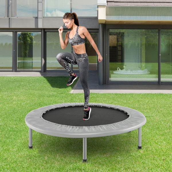 40" Foldable Fitness Trampoline with Safety Pad for Adults and Kids