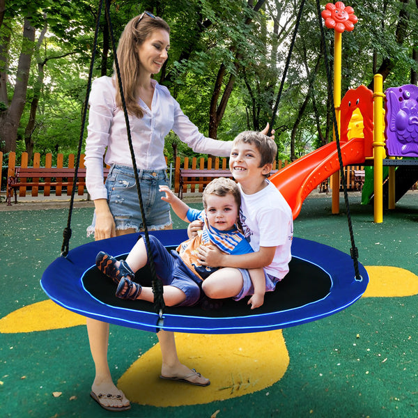 40 Inches Saucer Tree Swing Round with Lights for Kids and Adults