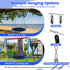 40 Inches Saucer Tree Swing Round with Lights for Kids and Adults