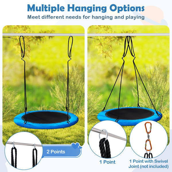 40 Inches Saucer Tree Swing Round with Lights for Kids and Adults