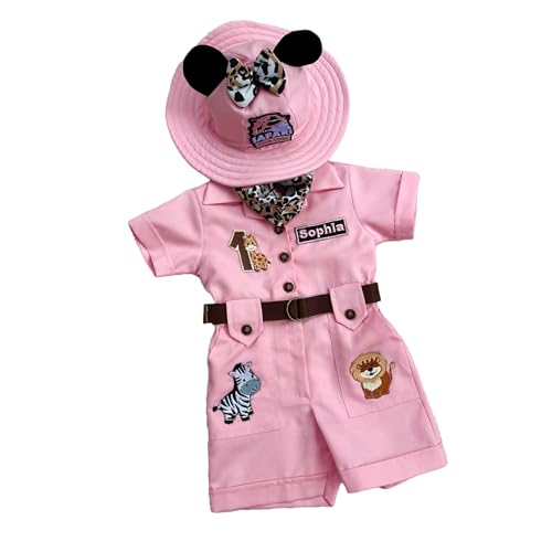 Personalized Handmade Safari Explorer Costume for Toddler by Costumes Club, Pink color