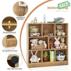 41 Inches 8-Cube Freestanding Bookcase for Kids-Natural
