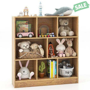 41 Inches 8-Cube Freestanding Bookcase for Kids-Natural