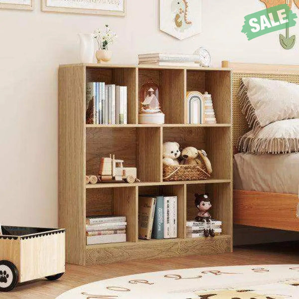 41 Inches 8-Cube Freestanding Bookcase for Kids-White White Kids Storage