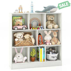 41 Inches 8-Cube Freestanding Bookcase for Kids-White White Kids Storage