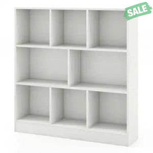 41 Inches 8-Cube Freestanding Bookcase for Kids-White White Kids Storage