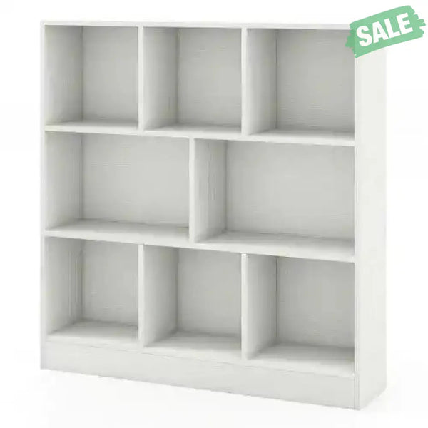 41 Inches 8-Cube Freestanding Bookcase for Kids-White White Kids Storage
