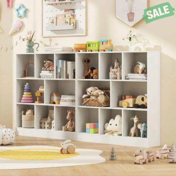 41 Inches 8-Cube Freestanding Bookcase for Kids-White White Kids Storage