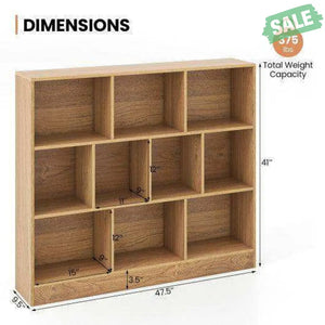 41 inches Wooden Toy Storage Organizer with 10 Cubes for Kids-White White Kids Storage