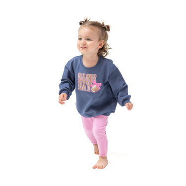 Vintage indigo oversized sweatshirt for babies, perfect for cozy and stylish comfort.