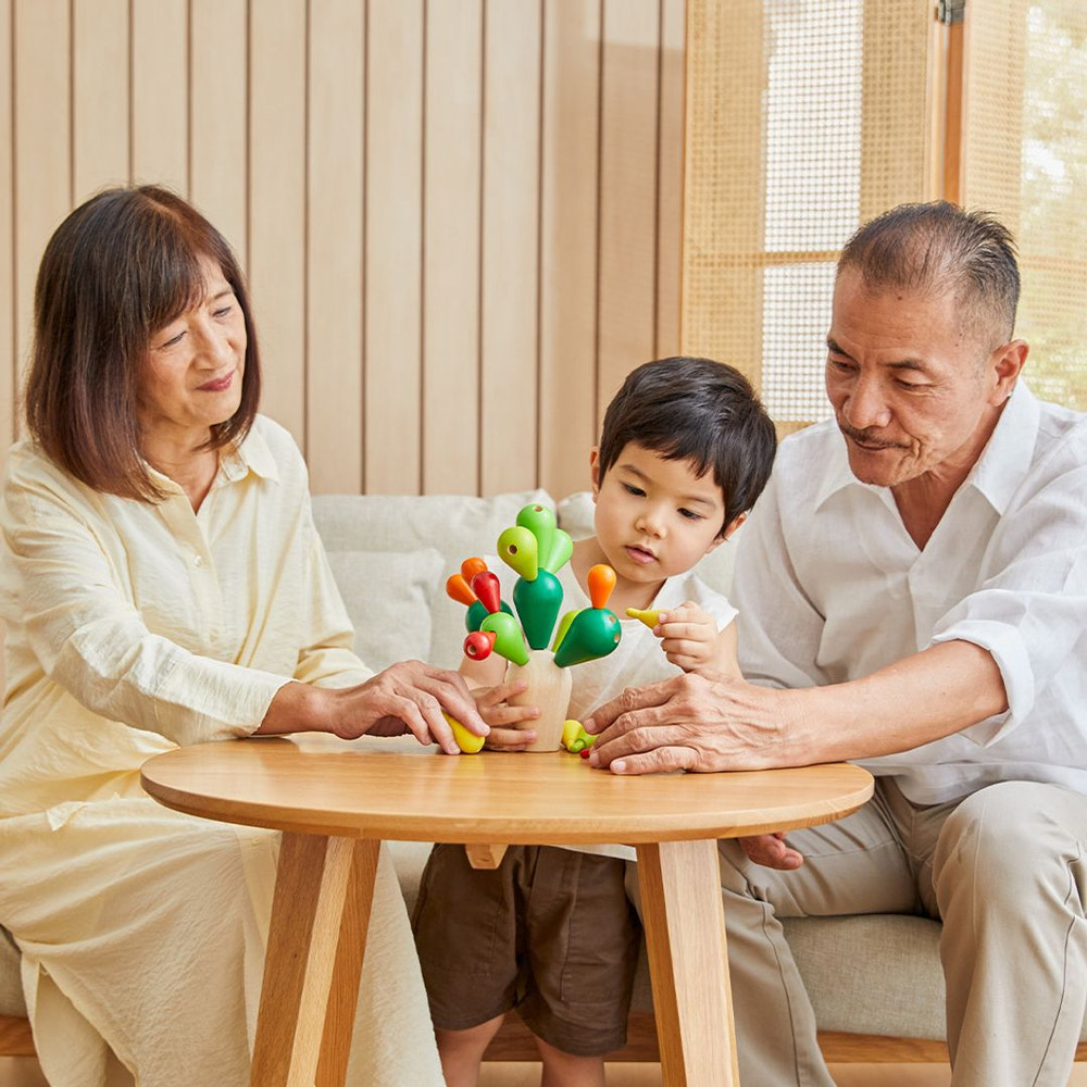 Balancing Cactus STEM toy for babies, promoting learning and fine motor skills through fun play.
