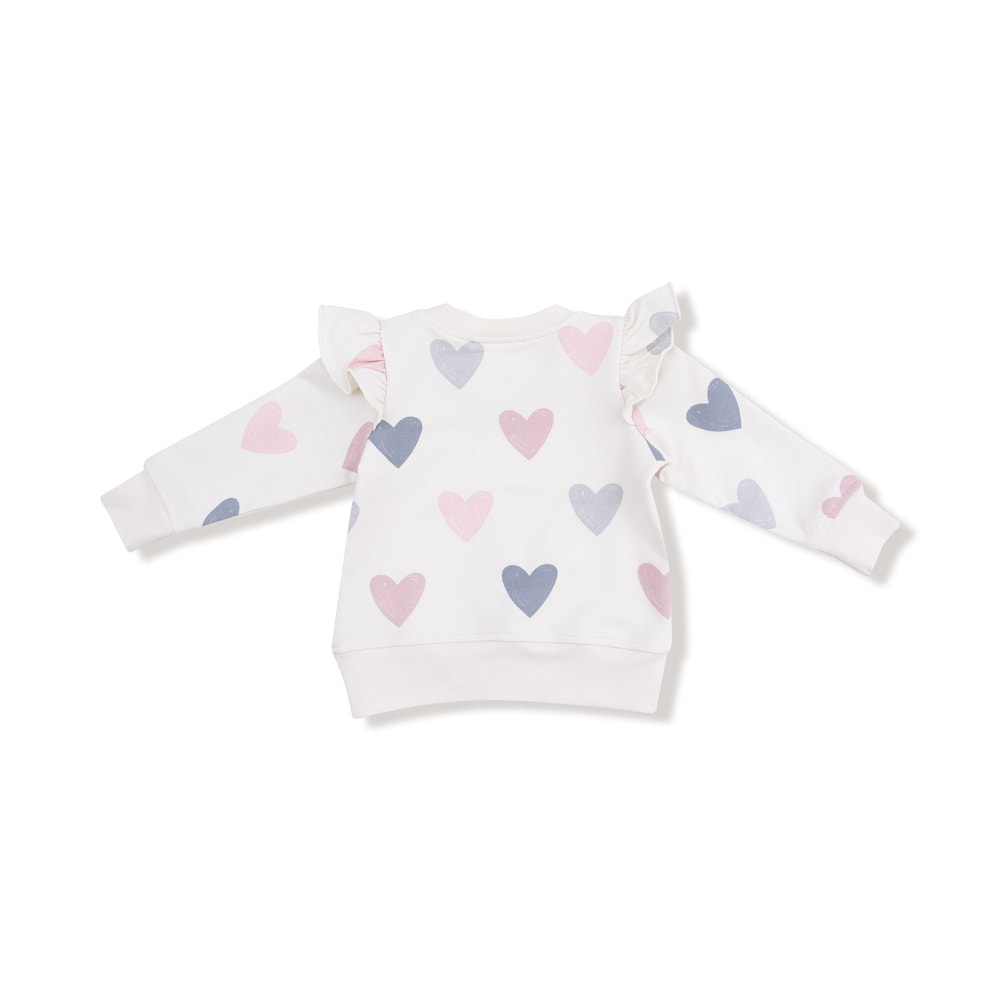 Hearts - Ruffle Sweatshirt