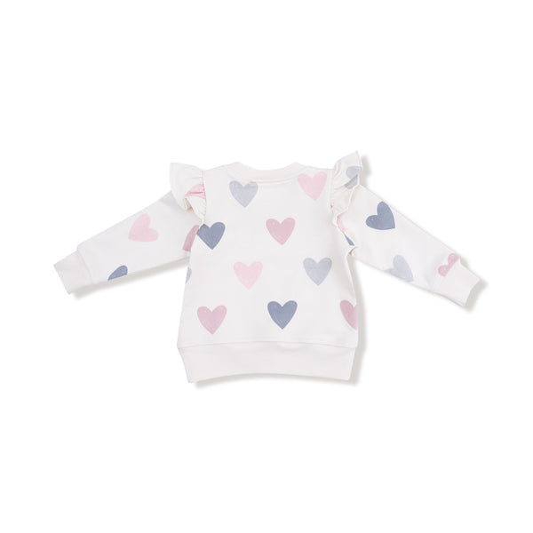 Hearts - Ruffle Sweatshirt