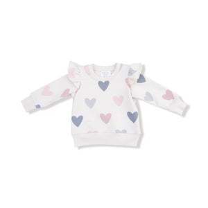 Hearts - Ruffle Sweatshirt