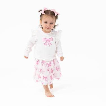 Pretty Bows Bow Ruffle Sweatshirt for babies - stylish and comfortable top for little ones.