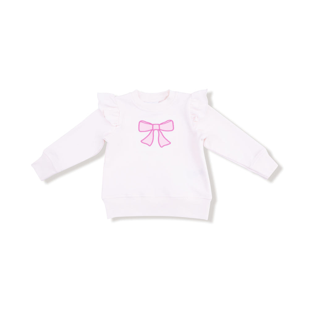 Pretty Bows Bow Ruffle Sweatshirt for babies - stylish and comfortable top for little ones.