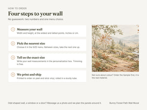 Watercolor Bunny Forest Path Wall Mural, image 5