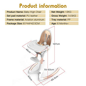 Modern High Chair: Adjustable Recline, 360° Rotation for Enhanced Durability, Stylish and Versatile Dining Chair for Babies and Toddlers
