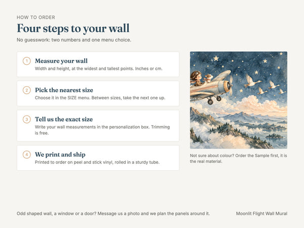 Watercolor Moonlit Flight Wall Mural, image 6