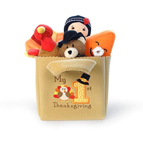 My First Thanksgiving Toy with Plush Gobble Turkey, Teddy Bear, Little Pumpkin Pie