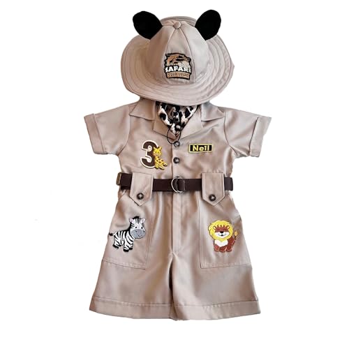 Personalized Handmade Safari Explorer Costume for Toddler by Costumes Club, Beige color