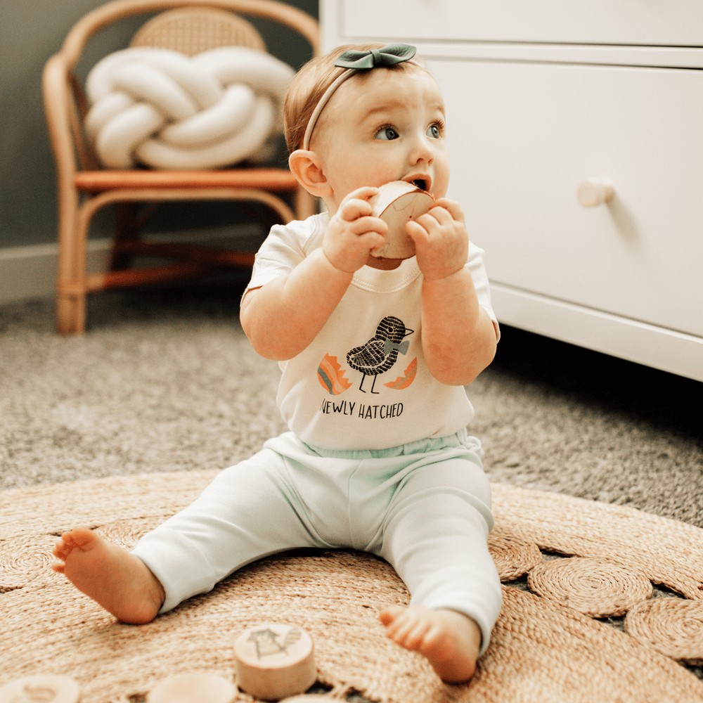 Spring 4 pack graphic bodysuit set for babies, includes 1 free bodysuit, vibrant designs for stylish comfort.
