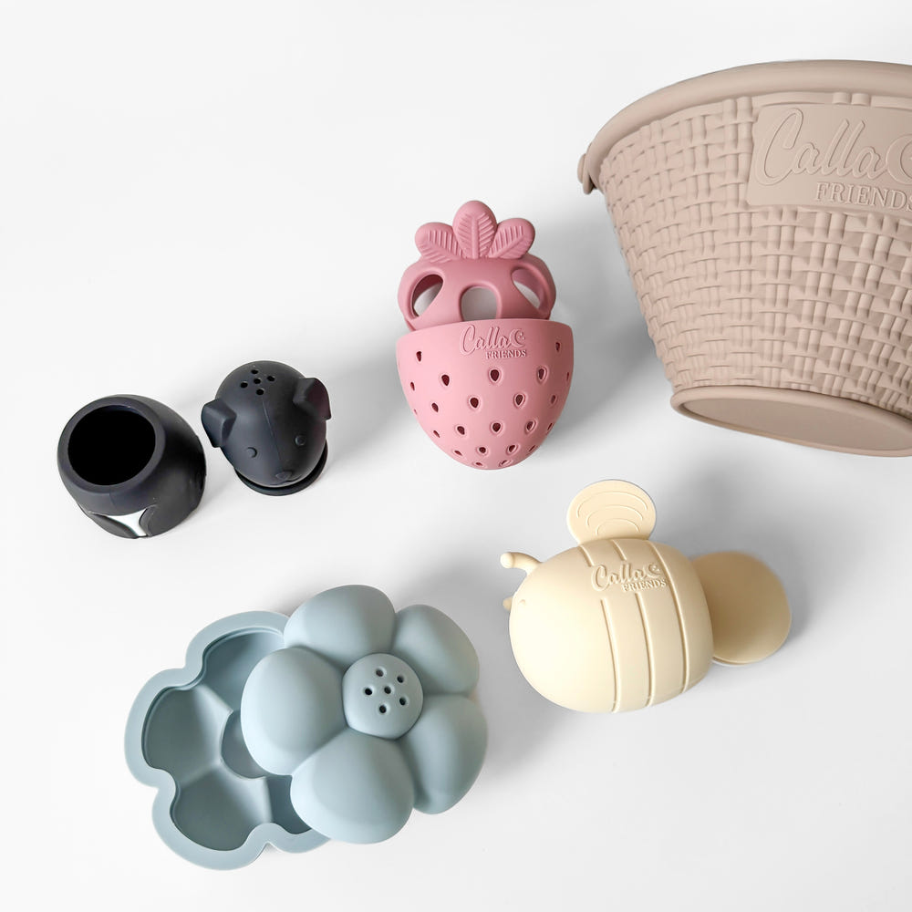 Colorful Strawberry Patch Bath Toys for babies, perfect for fun and safe bath time play.