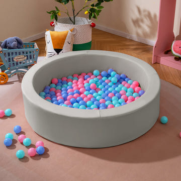 42.5 Inch Round Foam Ball Pits with 25D Sponge Filling and Washable PU Cover for Toddlers
