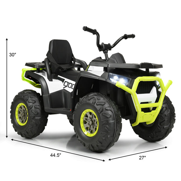 12V kids electric ATV quad with MP3 and LED lights, shown at angle 21, perfect for outdoor fun and adventure.