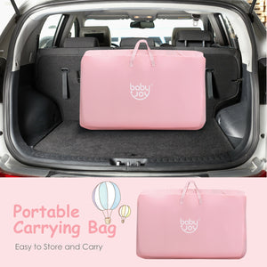 Portable baby bed side sleeper bassinet crib with carrying bag, perfect for travel and safe sleep.