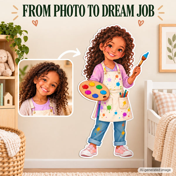Personalized Artist Wall Decal from Photo, Dream Job Sticker, image 3