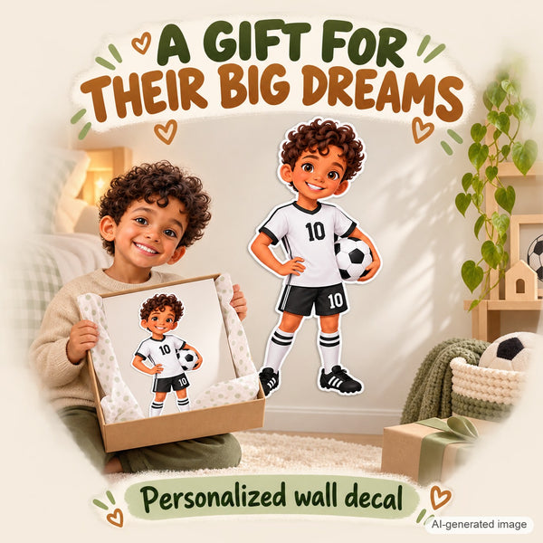 Personalized Soccer Player Wall Decal from Photo, Dream Job Sticker, image 10