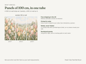 Watercolor Pastel Tulip Field Wall Mural, image 7