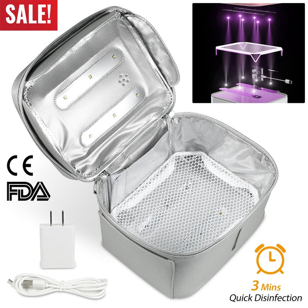 iMounTEK UV Disinfection Bag, Portable LED UV Sanitizer Box USB-Powered Travel UV Cleaner Bag for Baby Bottles Toys Underwear Toothbrush Beauty Tools
