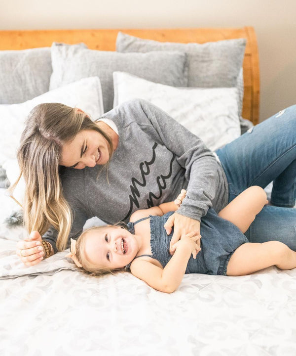 Mama Sweatshirt for babies, cozy and stylish, shown from angle 3, perfect for keeping little ones warm.
