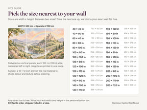Watercolor Rainbow Castle Fairy Tale Wall Mural, image 5