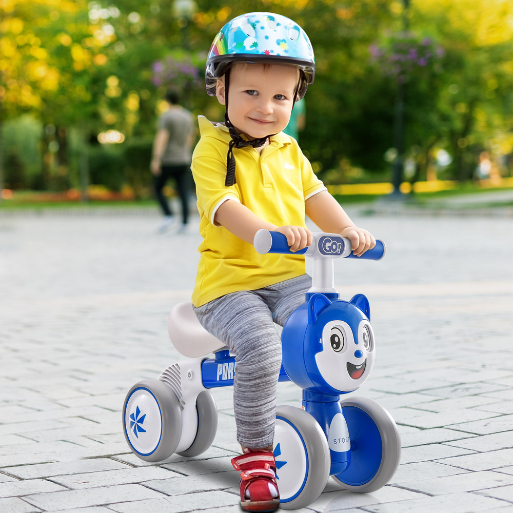 Baby Balance Bike No Pedal Lightweight Infant 4 Wheels Baby Bicycle