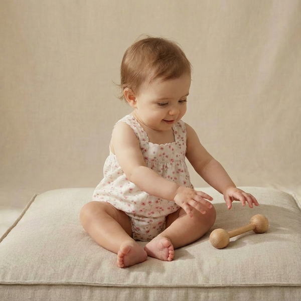 Organic Scalloped Top & Bloomers Set - Pink  Bloom