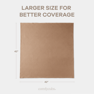 Muslin Swaddle Blankets Pack of 3, 42” x 42” in Sand, Cedar, Caramel