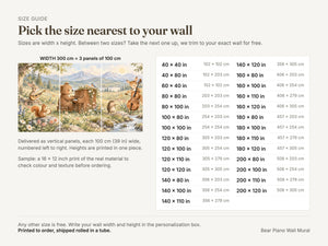 Watercolor Bear Piano Wall Mural, image 5